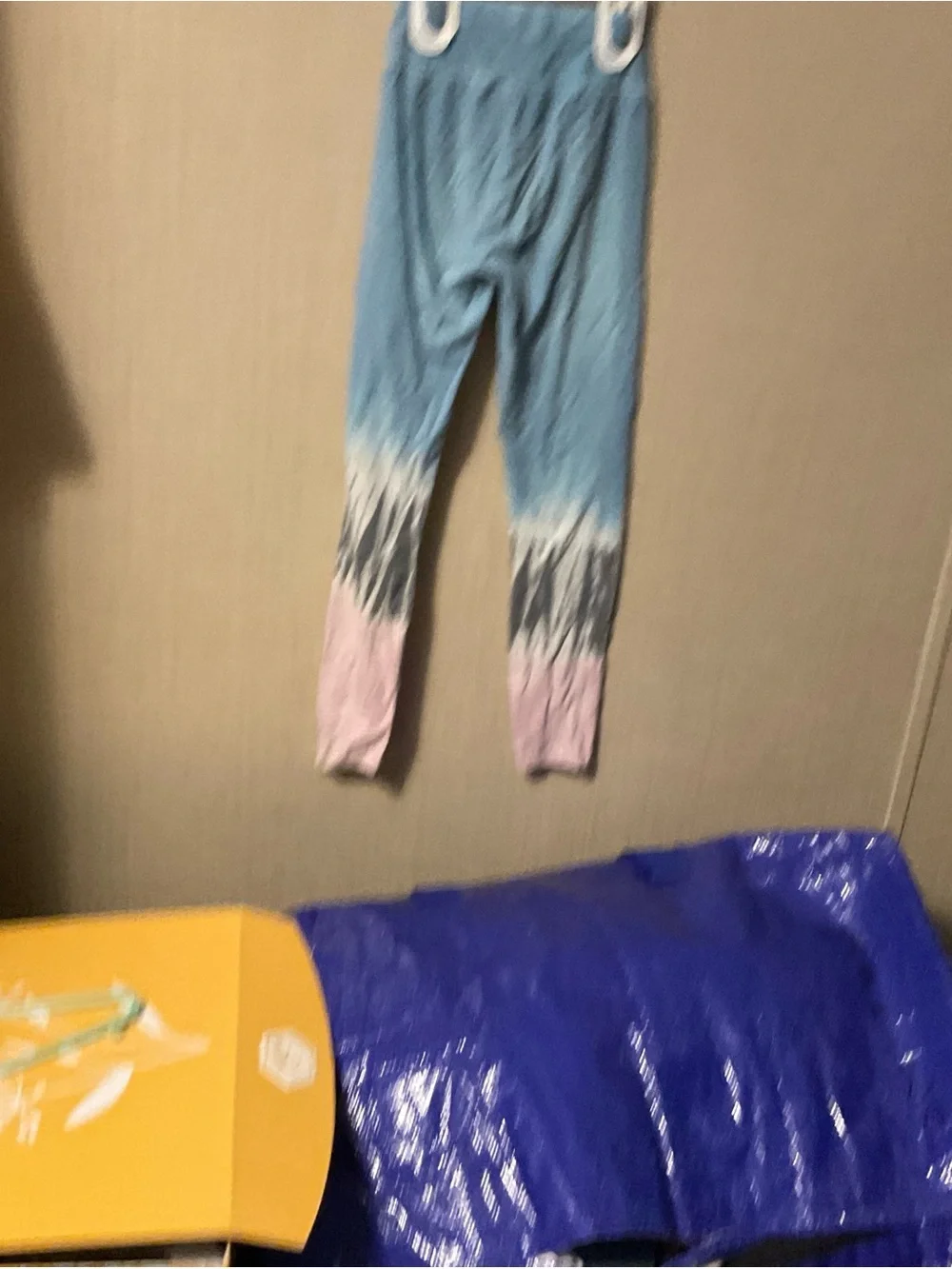 Justice Blue, Gray and Pink Tie-Dye Leggings